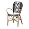 Baxton Studio Wallis Modern French Two-Tone Black and White Weaving and Natural Rattan Indoor Dining Chair 226-13114-ZORO - alternate 1